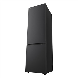 LG, Total No Frost, 375 L, height 203 cm, black steel - Refrigerator
