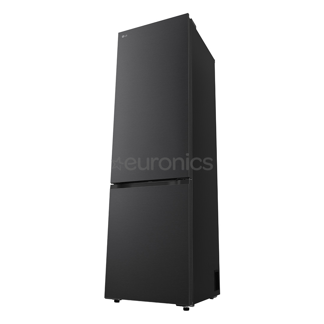 LG, Total No Frost, 375 L, height 203 cm, black steel - Refrigerator