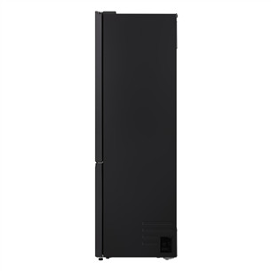 LG, Total No Frost, 375 L, height 203 cm, black steel - Refrigerator