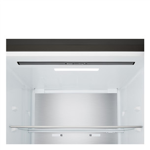 LG, Total No Frost, 375 L, height 203 cm, black steel - Refrigerator