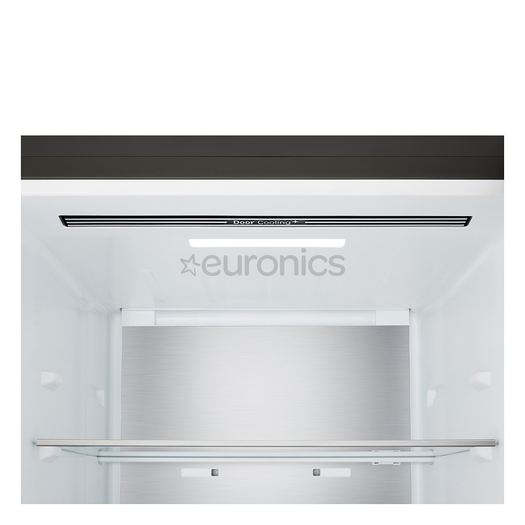 LG, Total No Frost, 375 L, height 203 cm, black steel - Refrigerator