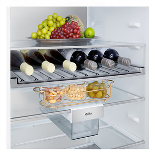 LG, Total No Frost, 375 L, height 203 cm, black steel - Refrigerator