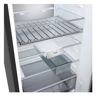 LG, Total No Frost, 375 L, height 203 cm, black steel - Refrigerator