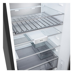 LG, Total No Frost, 375 L, height 203 cm, black steel - Refrigerator