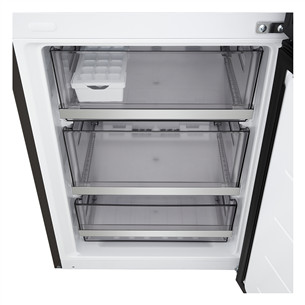 LG, Total No Frost, 375 L, height 203 cm, black steel - Refrigerator