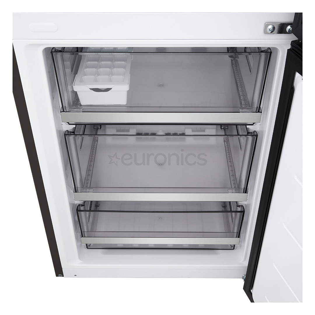 LG, Total No Frost, 375 L, height 203 cm, black steel - Refrigerator