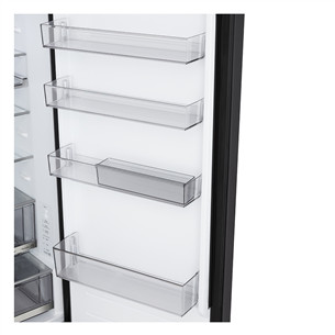 LG, Total No Frost, 375 L, height 203 cm, black steel - Refrigerator