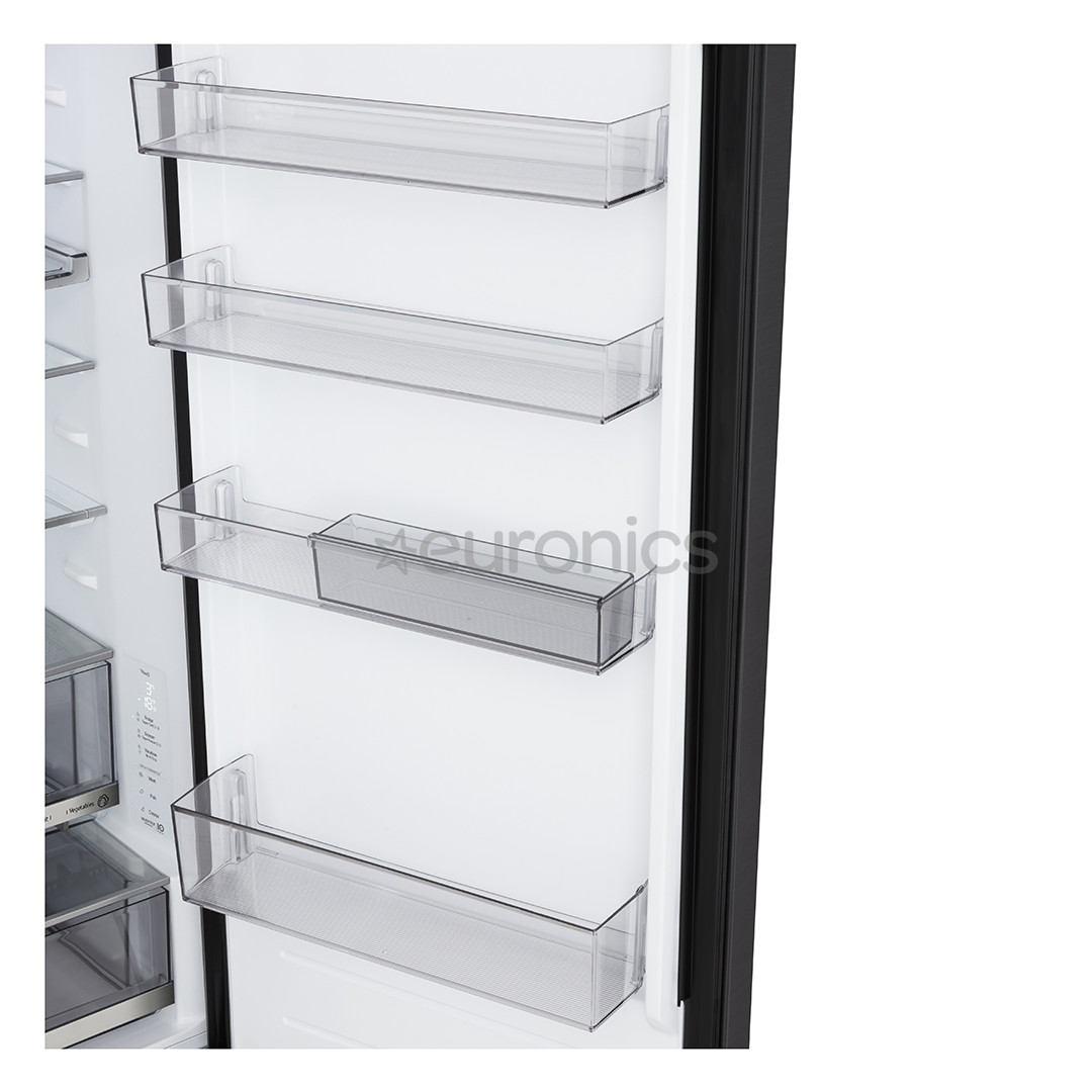 LG, Total No Frost, 375 L, height 203 cm, black steel - Refrigerator