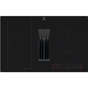 Electrolux 600 Series, width 80 cm, black - Built-in induction hob with cooker hood ECC83443CZ