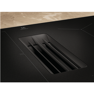 Electrolux 600 Series, width 80 cm, black - Built-in induction hob with cooker hood