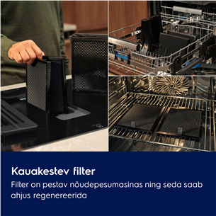 Electrolux 600 Series, width 80 cm, black - Built-in induction hob with cooker hood