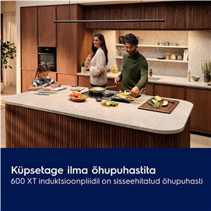 Electrolux 600 Series, laius 80 cm, must - Integreeritav induktsioonpliidiplaat õhupuhastiga