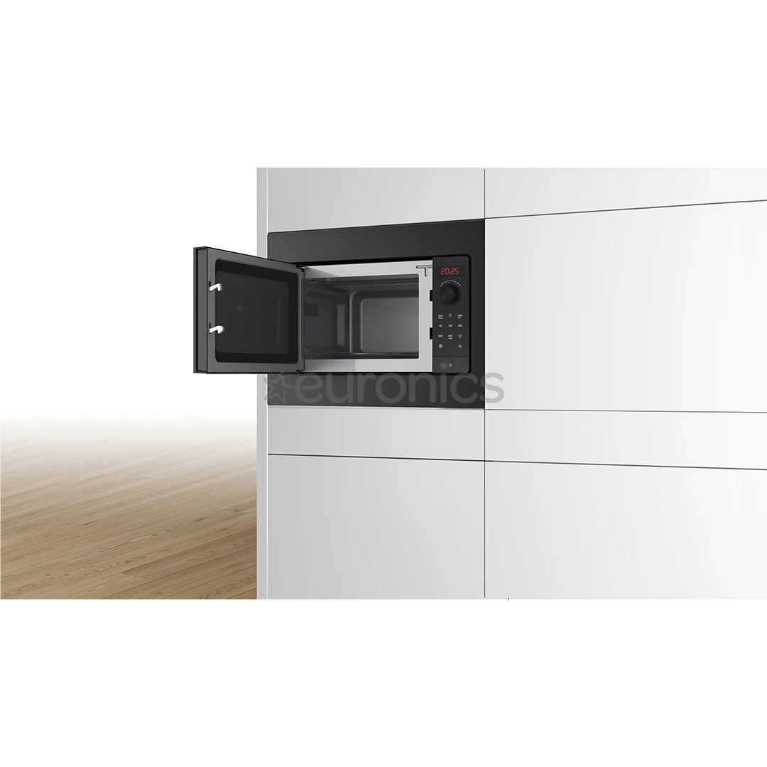 Bosch Series 2, 20 L, 800 W, black - Built-in microwave oven