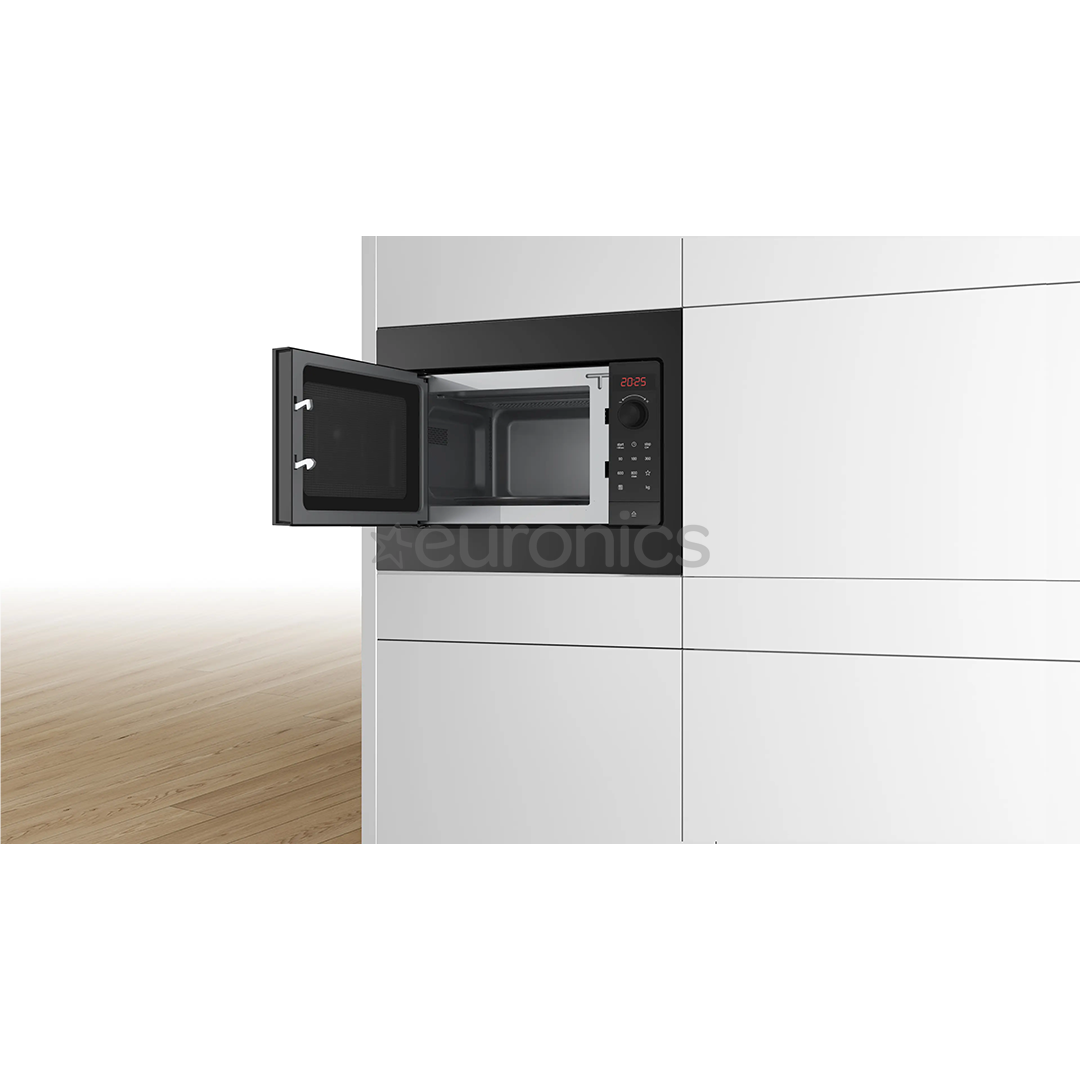 Bosch Series 2, 20 L, 800 W, black - Built-in microwave oven