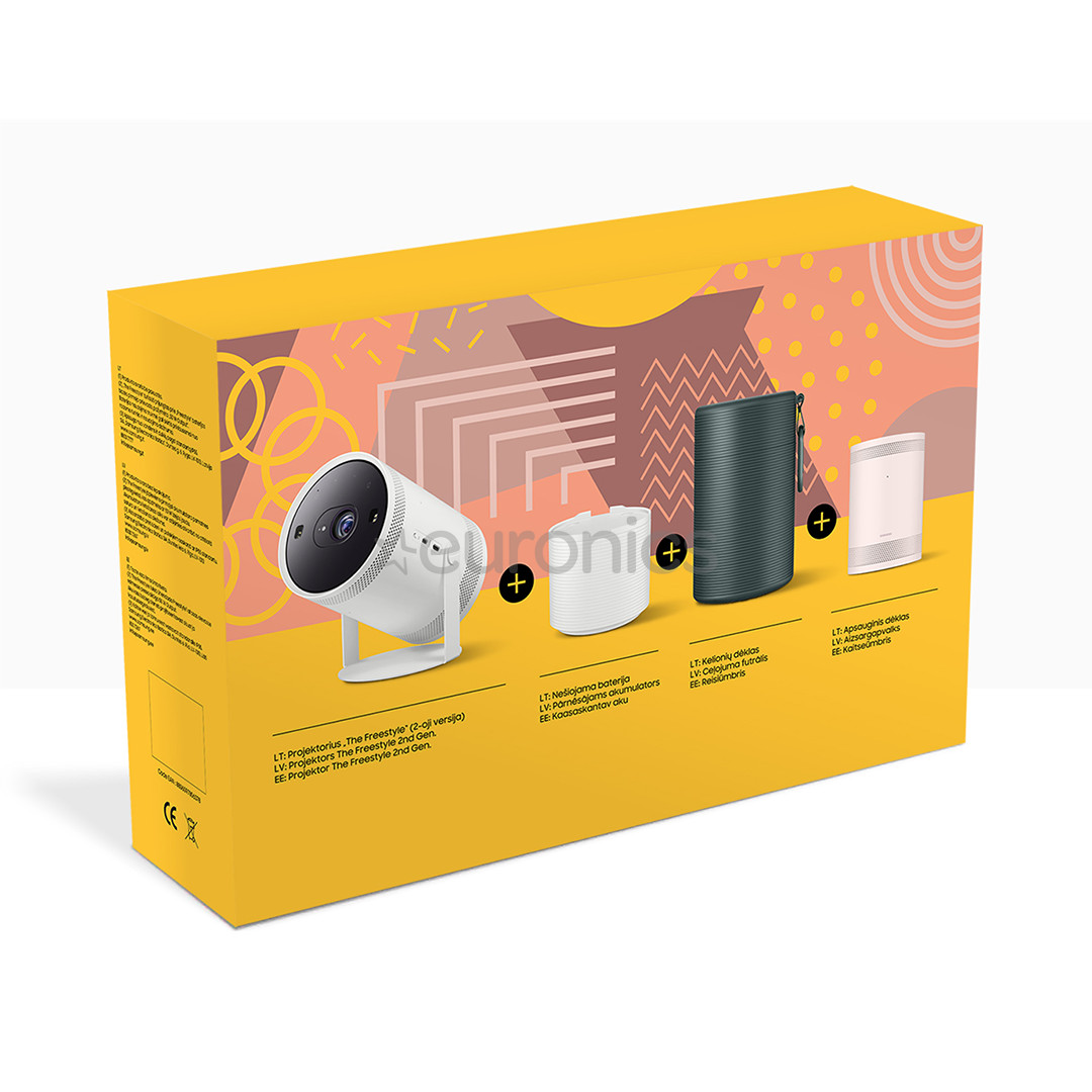 Samsung The Freestyle (Gen 2), 30-100", white/pink - Smart projector bundle