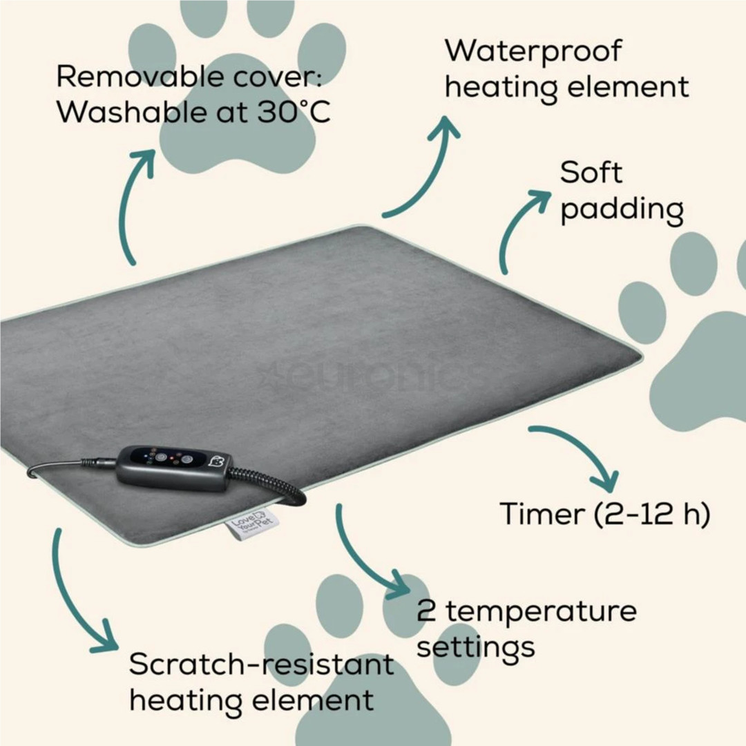Beurer Sammy, 65 x 50 cm, grey - Heated pet mat