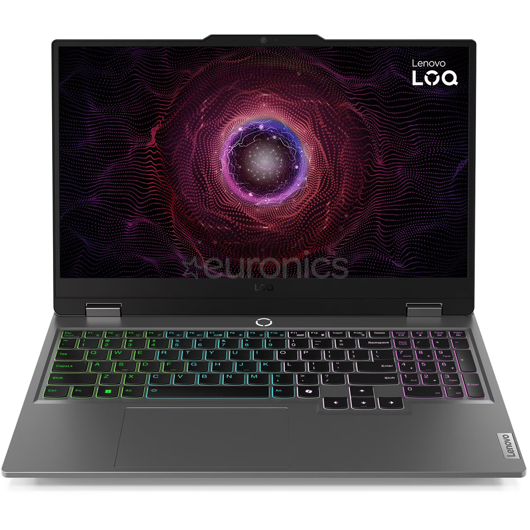 Lenovo LOQ 15ARP9, 15,6'', Full HD, 144 Hz, Ryzen 5, 16 GB, 512 GB, RTX 4050, SWE, luna grey - Notebook