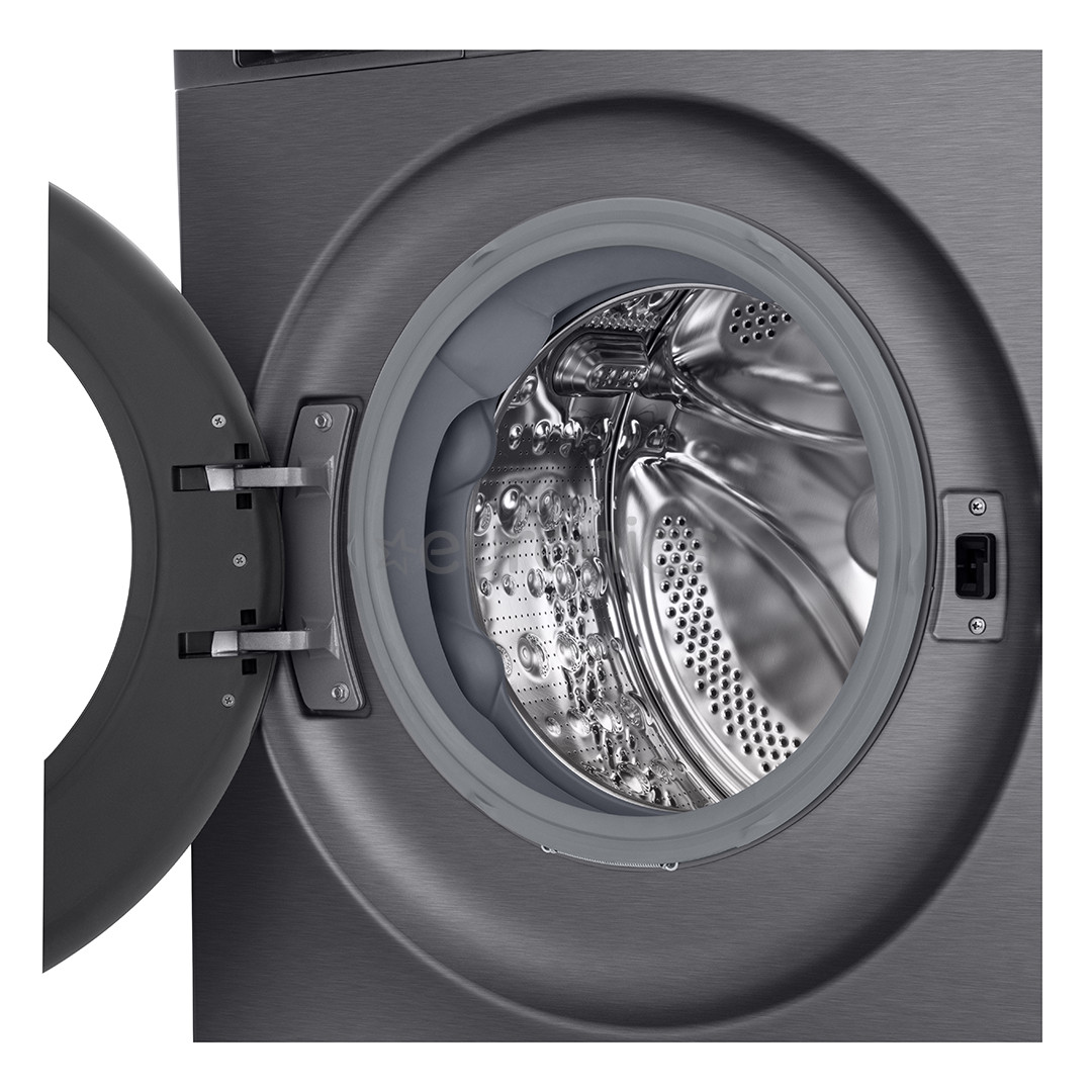 LG, 9 kg, sügavus 47.5 cm, 1200 p/min, mattmust - Eestlaetav pesumasin