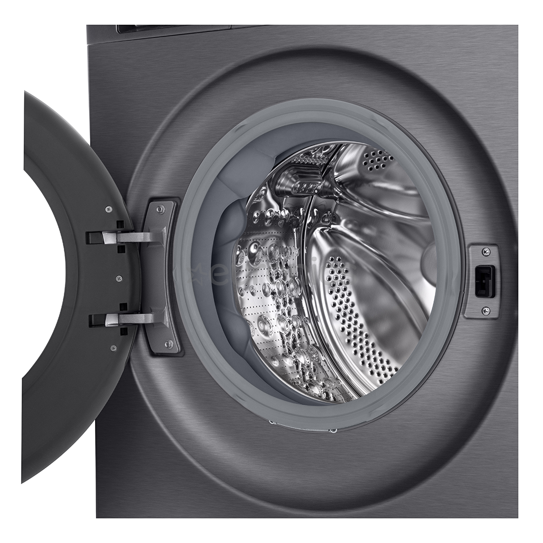 LG, 9 kg, sügavus 47.5 cm, 1200 p/min, mattmust - Eestlaetav pesumasin