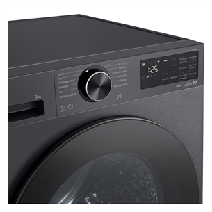 LG, Soojuspump, 9 kg, sügavus 66 cm, mattmust - Pesukuivati