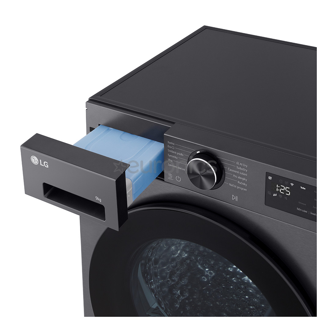 LG, Soojuspump, 9 kg, sügavus 66 cm, mattmust - Pesukuivati