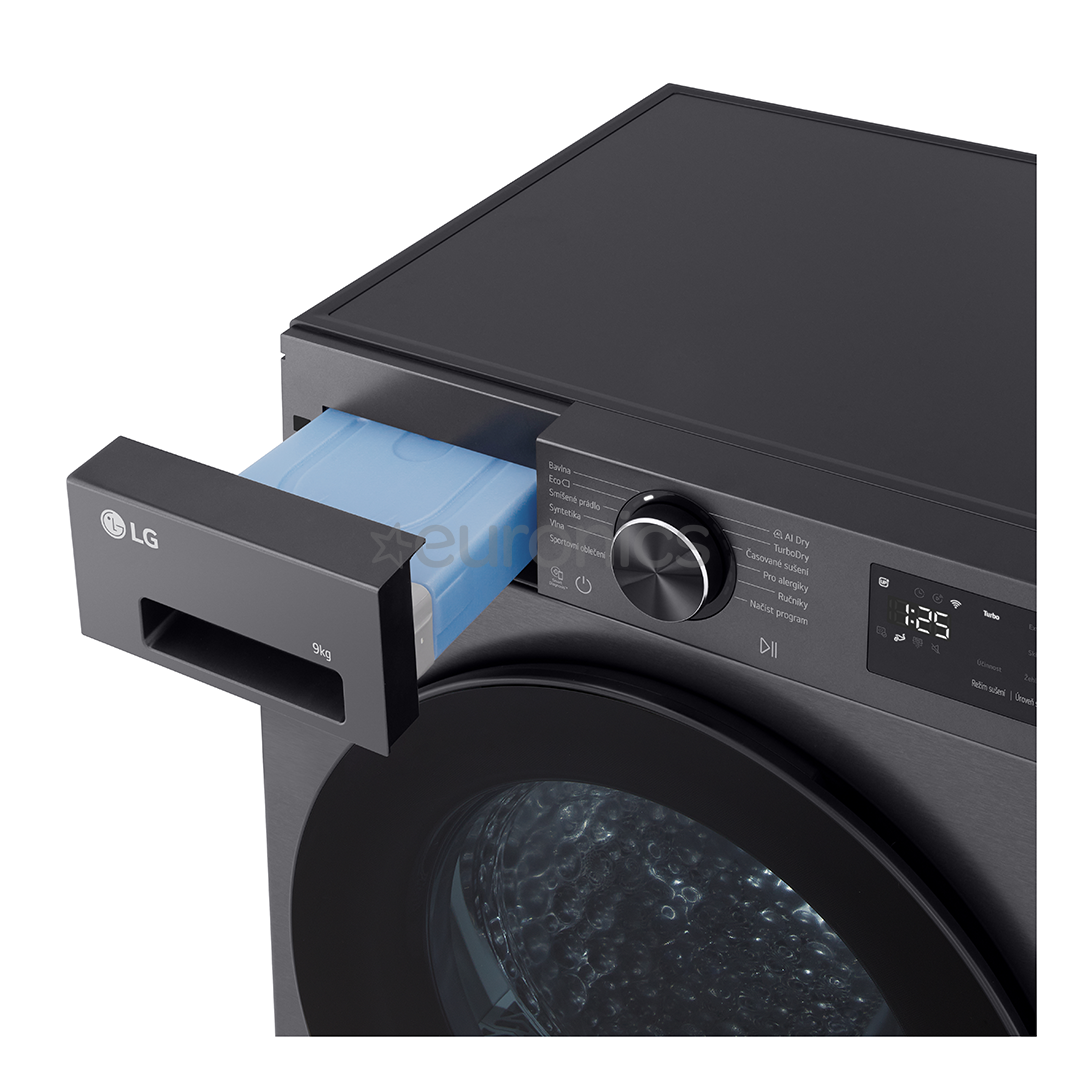 LG, Soojuspump, 9 kg, sügavus 66 cm, mattmust - Pesukuivati