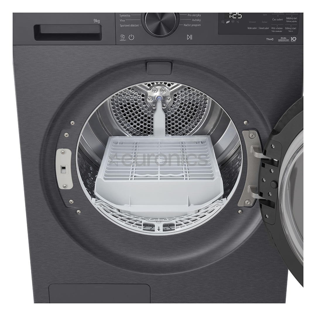 LG, Soojuspump, 9 kg, sügavus 66 cm, mattmust - Pesukuivati