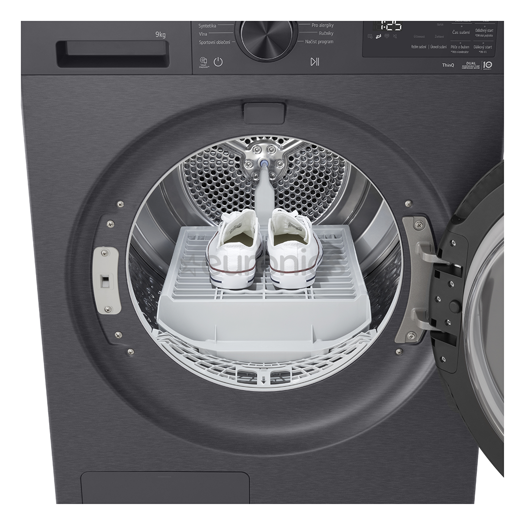 LG, Soojuspump, 9 kg, sügavus 66 cm, mattmust - Pesukuivati