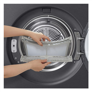 LG, Soojuspump, 9 kg, sügavus 66 cm, mattmust - Pesukuivati