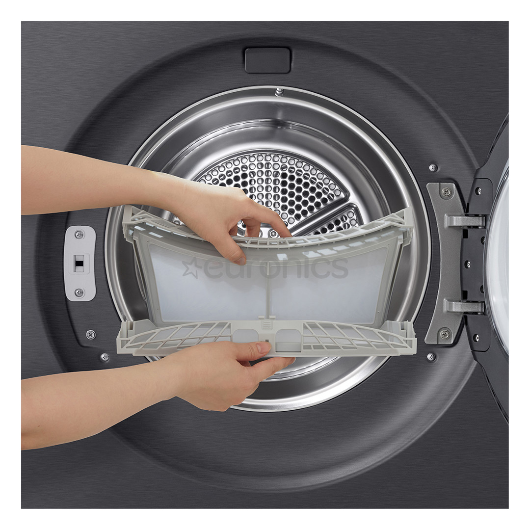 LG, Soojuspump, 9 kg, sügavus 66 cm, mattmust - Pesukuivati