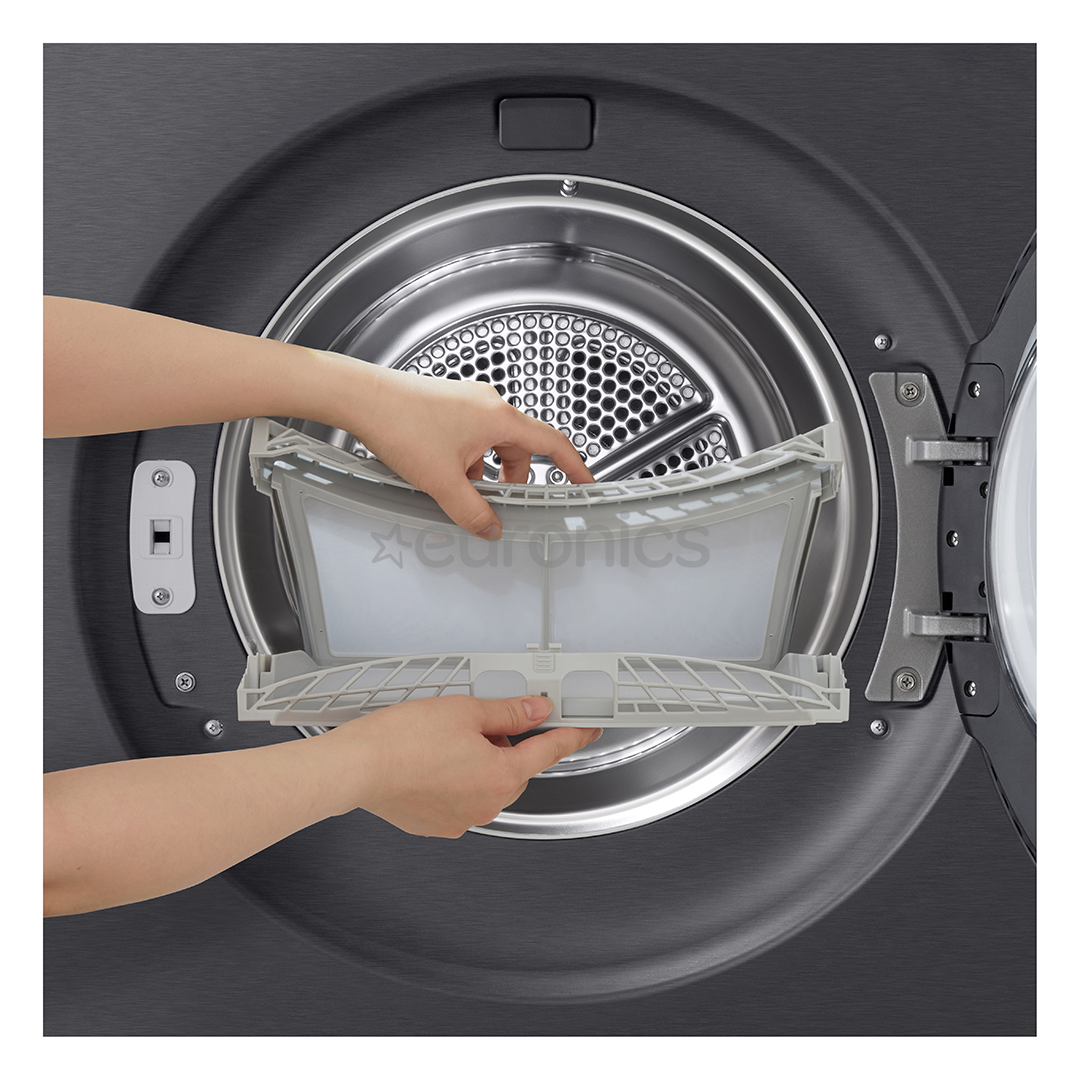 LG, Soojuspump, 9 kg, sügavus 66 cm, mattmust - Pesukuivati