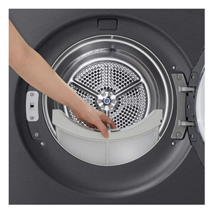 LG, Soojuspump, 9 kg, sügavus 66 cm, mattmust - Pesukuivati