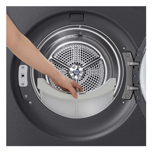 LG, Soojuspump, 9 kg, sügavus 66 cm, mattmust - Pesukuivati