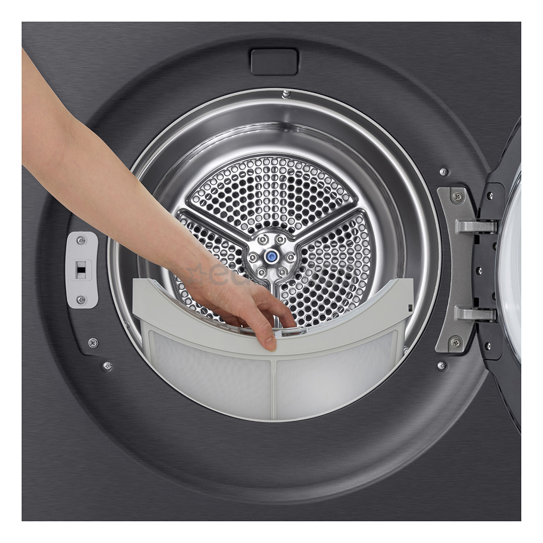 LG, Soojuspump, 9 kg, sügavus 66 cm, mattmust - Pesukuivati