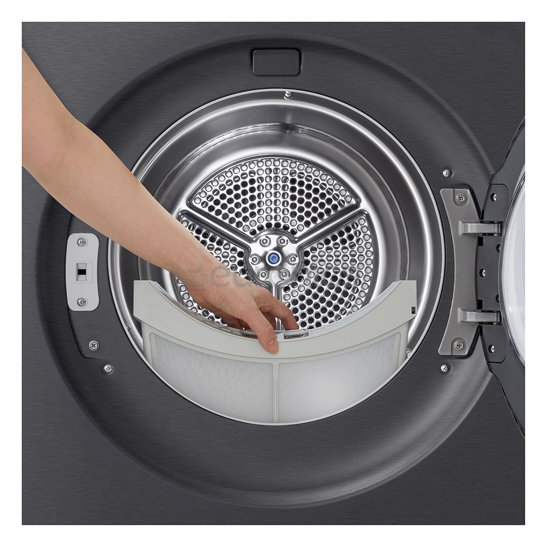 LG, Soojuspump, 9 kg, sügavus 66 cm, mattmust - Pesukuivati