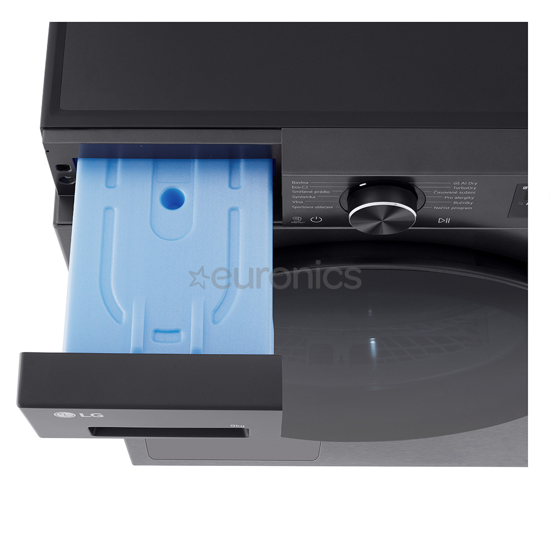 LG, Soojuspump, 9 kg, sügavus 66 cm, mattmust - Pesukuivati