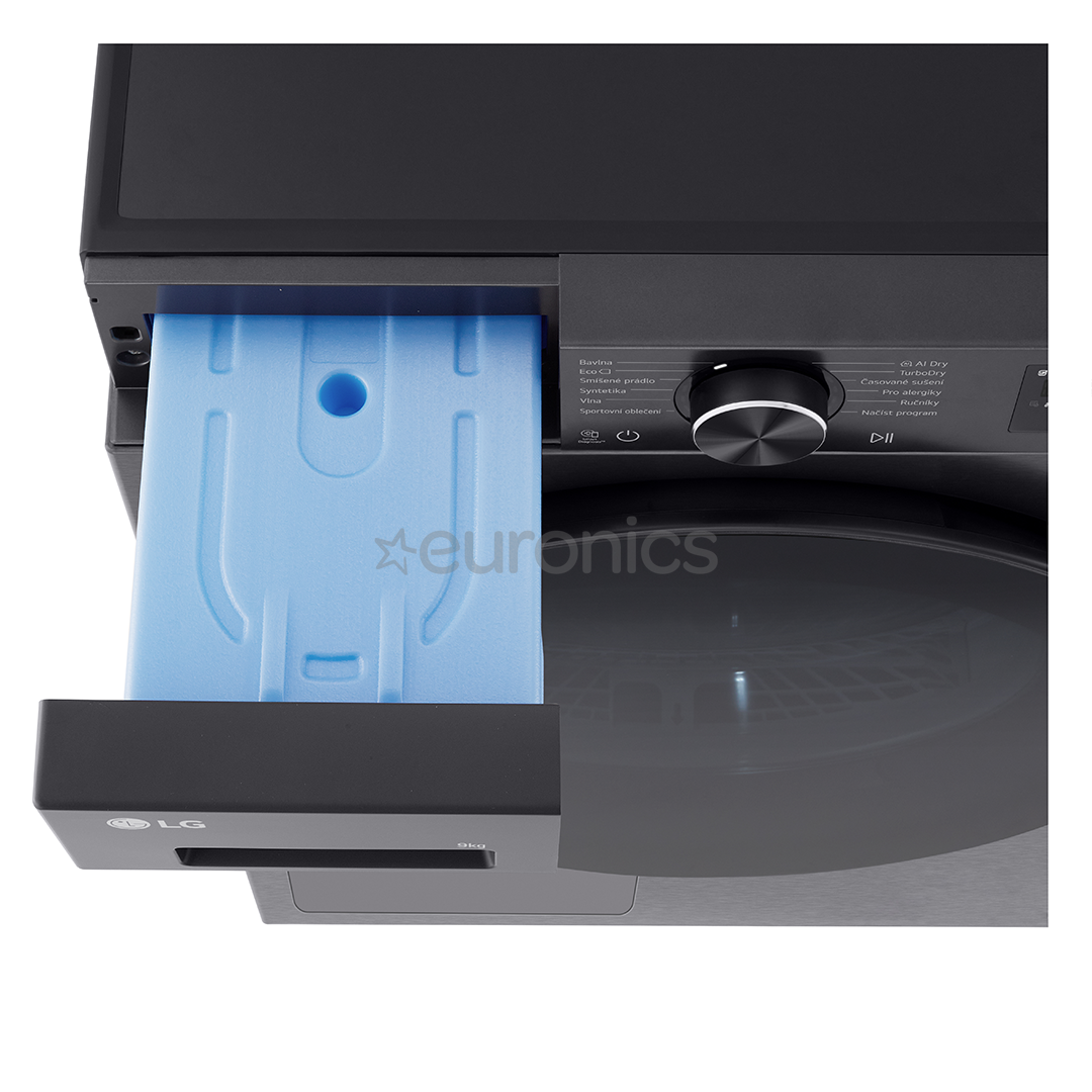 LG, Soojuspump, 9 kg, sügavus 66 cm, mattmust - Pesukuivati