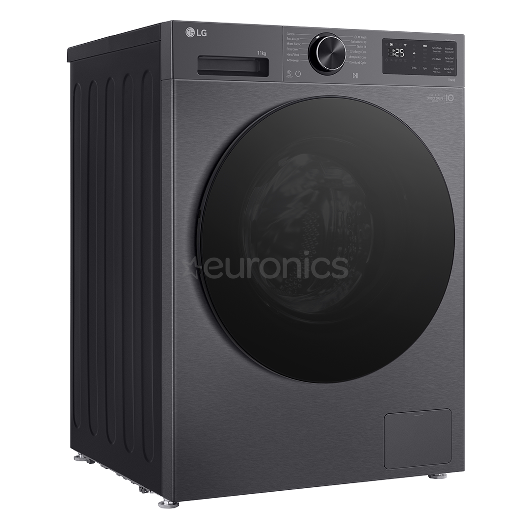 LG, 11 kg, depth 57 cm, 1400 rpm, matte black - Front load washing machine