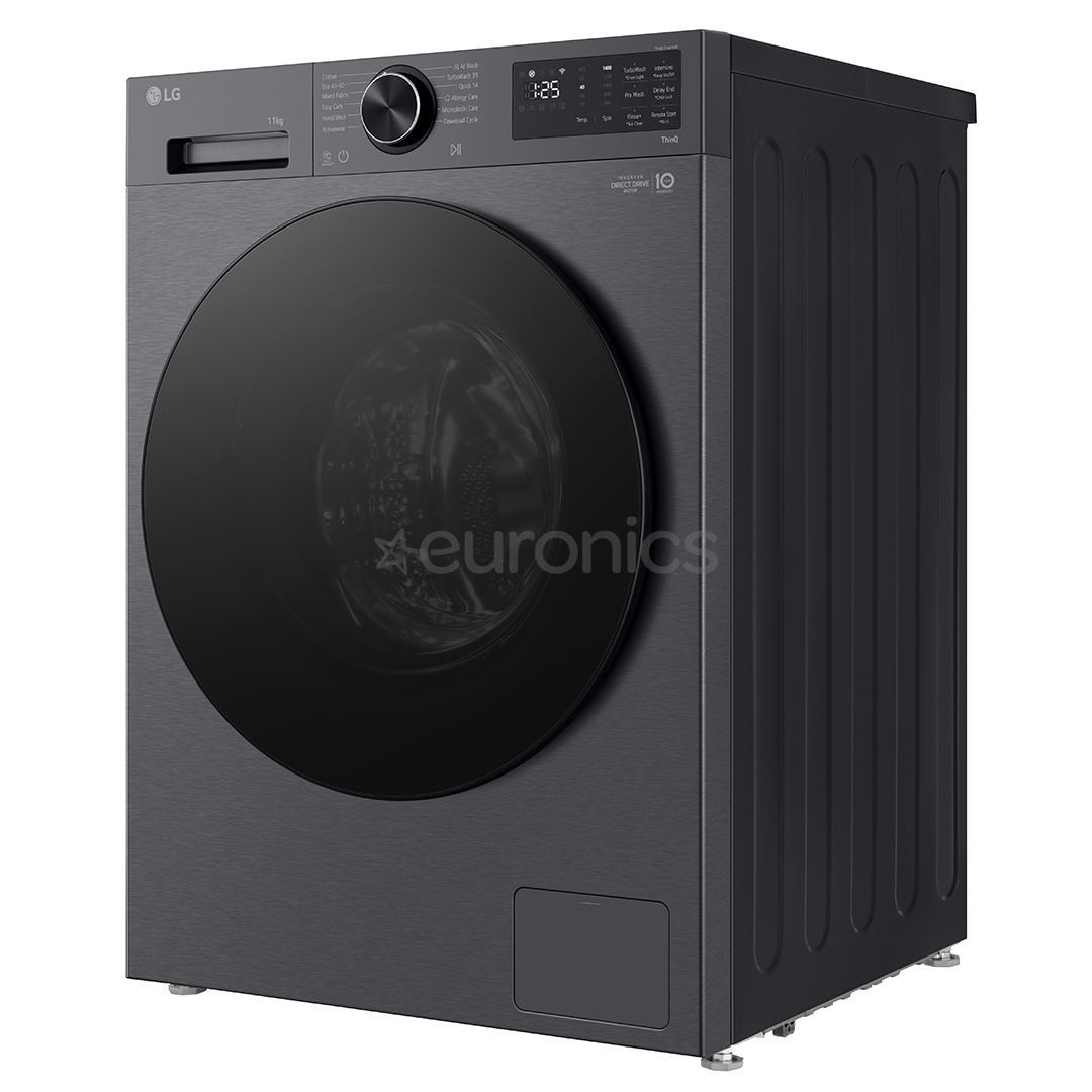 LG, 11 kg, depth 57 cm, 1400 rpm, matte black - Front load washing machine