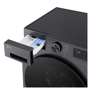 LG, 11 kg, depth 57 cm, 1400 rpm, matte black - Front load washing machine