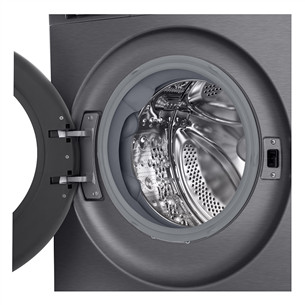 LG, 11 кг, глубина 57 см, 1400 об/мин, матовый черный - Стиральная машина с передней загрузкой