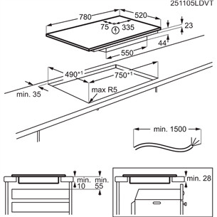 Electrolux 700 seeria SenseBoil Hob2Hood, laius 80 cm, must - Integreeritav induktsioonpliidiplaat