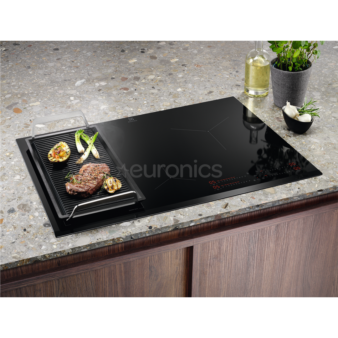 Electrolux 700 seeria SenseBoil Hob2Hood, laius 80 cm, must - Integreeritav induktsioonpliidiplaat