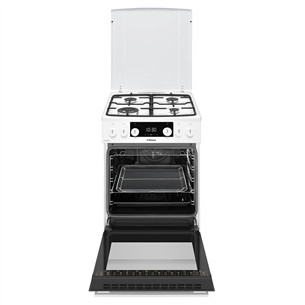 Hansa, 65 л, каталитическая очистка, ширина 50 см, белый - Газовая плита с электрической духовкой