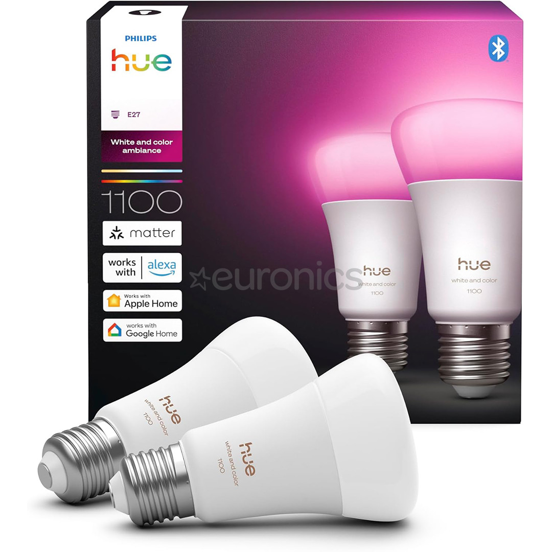 Philips Hue White and Color Ambiance, E27, 2 tk, värviline - Nutivalgusti