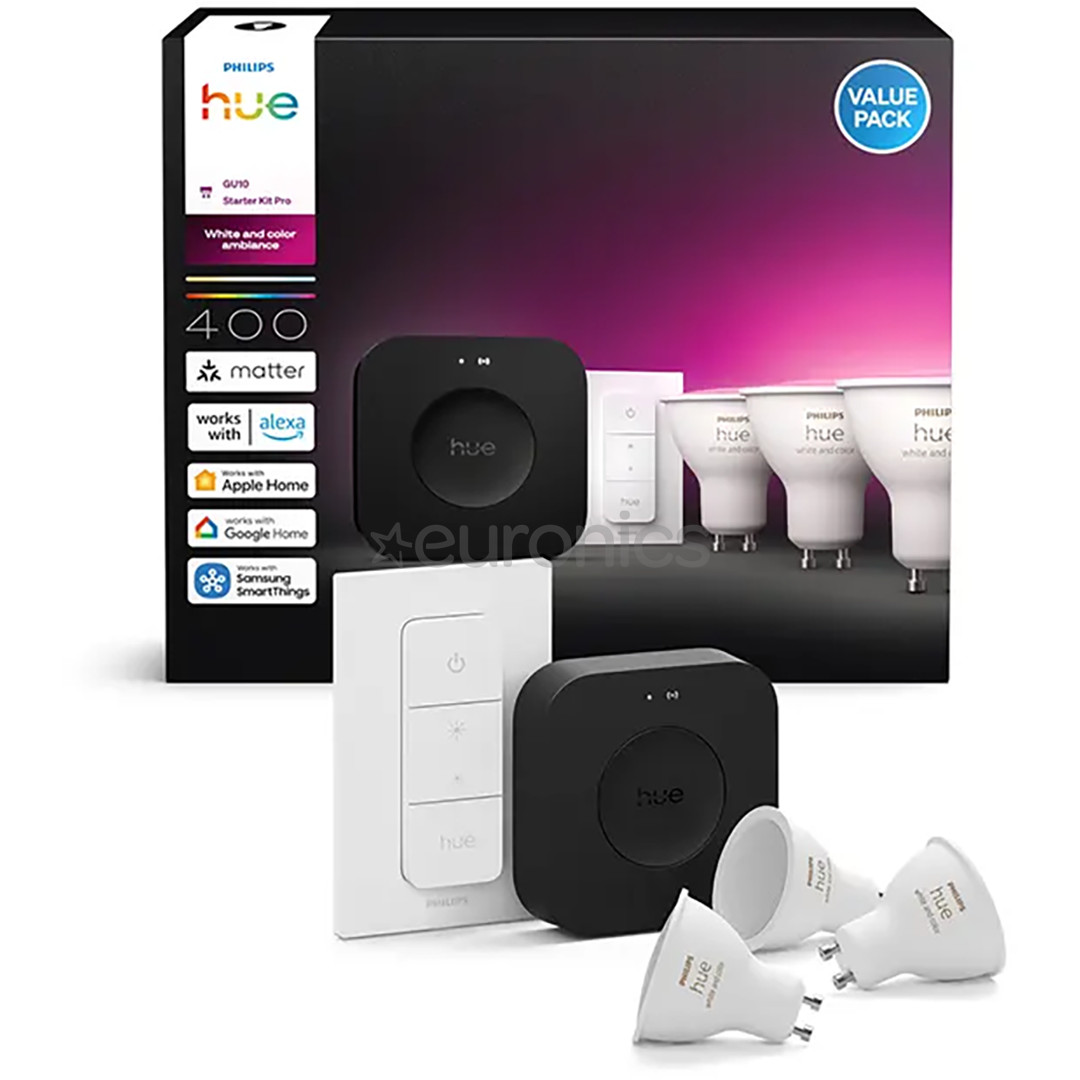 Philips Hue White & Color Ambiance starter kit, GU10, 3 tk - Nutivalgusti komplekt