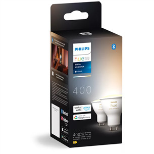 Philips Hue White Ambiance, GU10, 2 tk, valge - Nutivalgusti