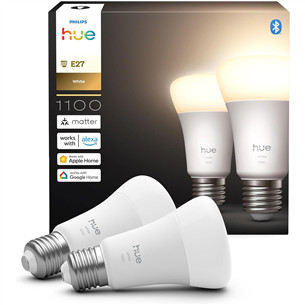 Philips Hue White A60, E27, 2 tk, valge - Nutivalgusti