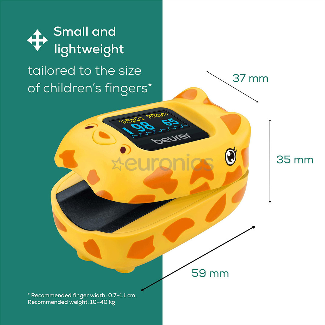 Beurer PO13 Kids, желтый - Пульсоксиметр для детей