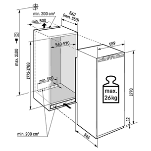 Liebherr Plus BioFresh, 294 L, kõrgus 177 cm - Integreeritav jahekapp